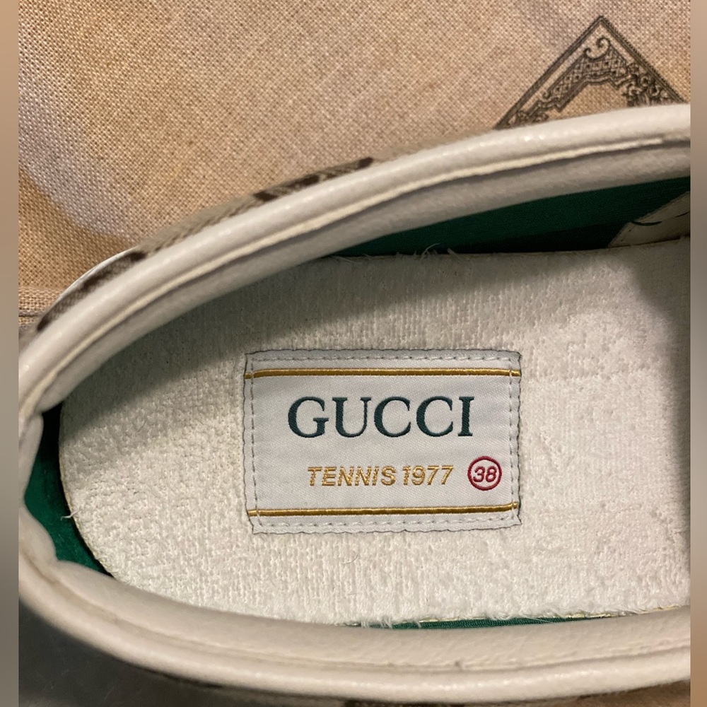 Gucci Beige and Red Slip-On Sneakers - Picture 11 of 11